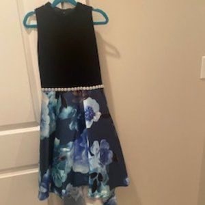 Xtraordinary Kids' Green Velvet Mock Neck High-Low Dress Size 12